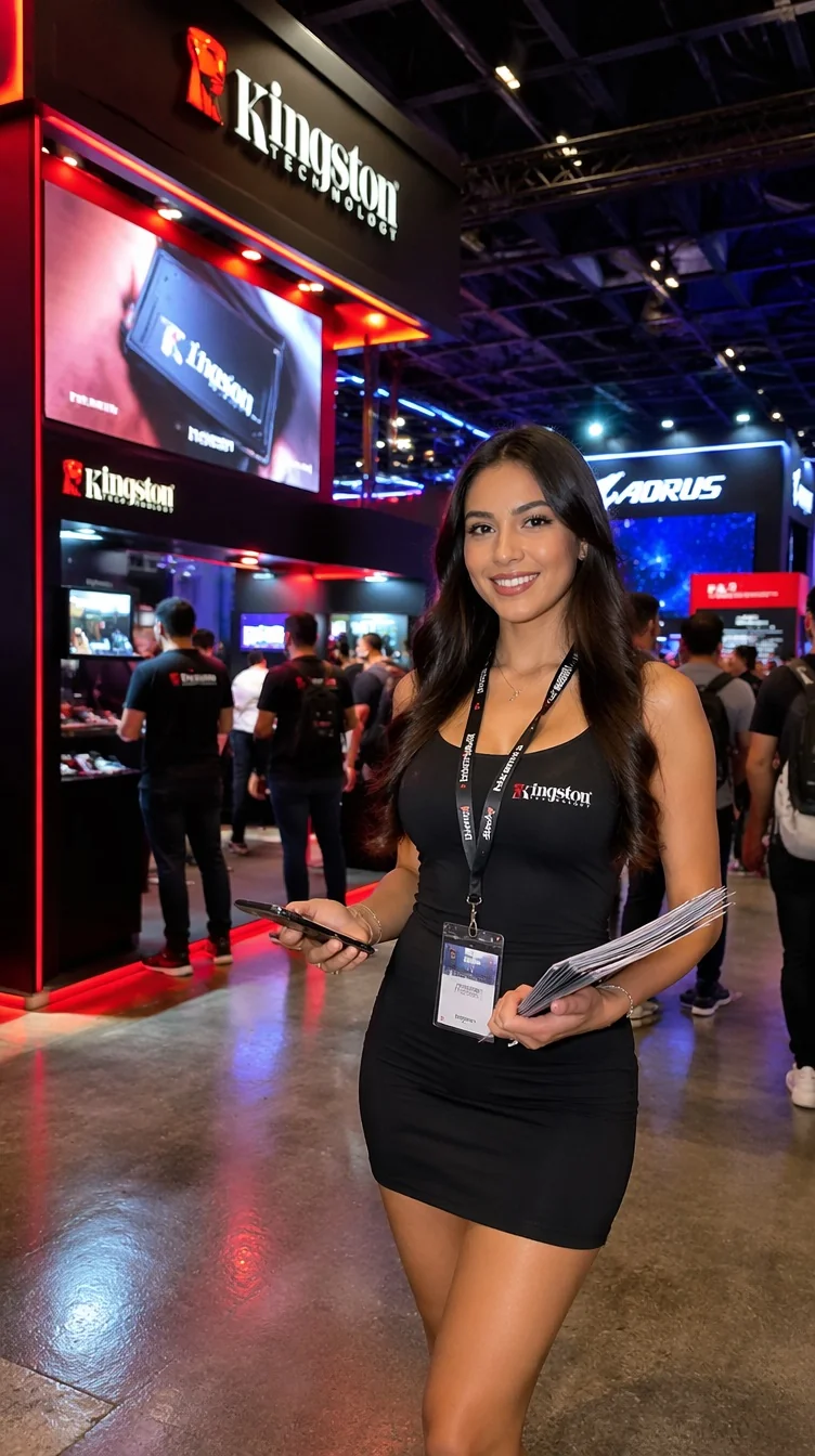 Anfitrionas de Agencia MK para Kingston en Festigame, Huechuraba.